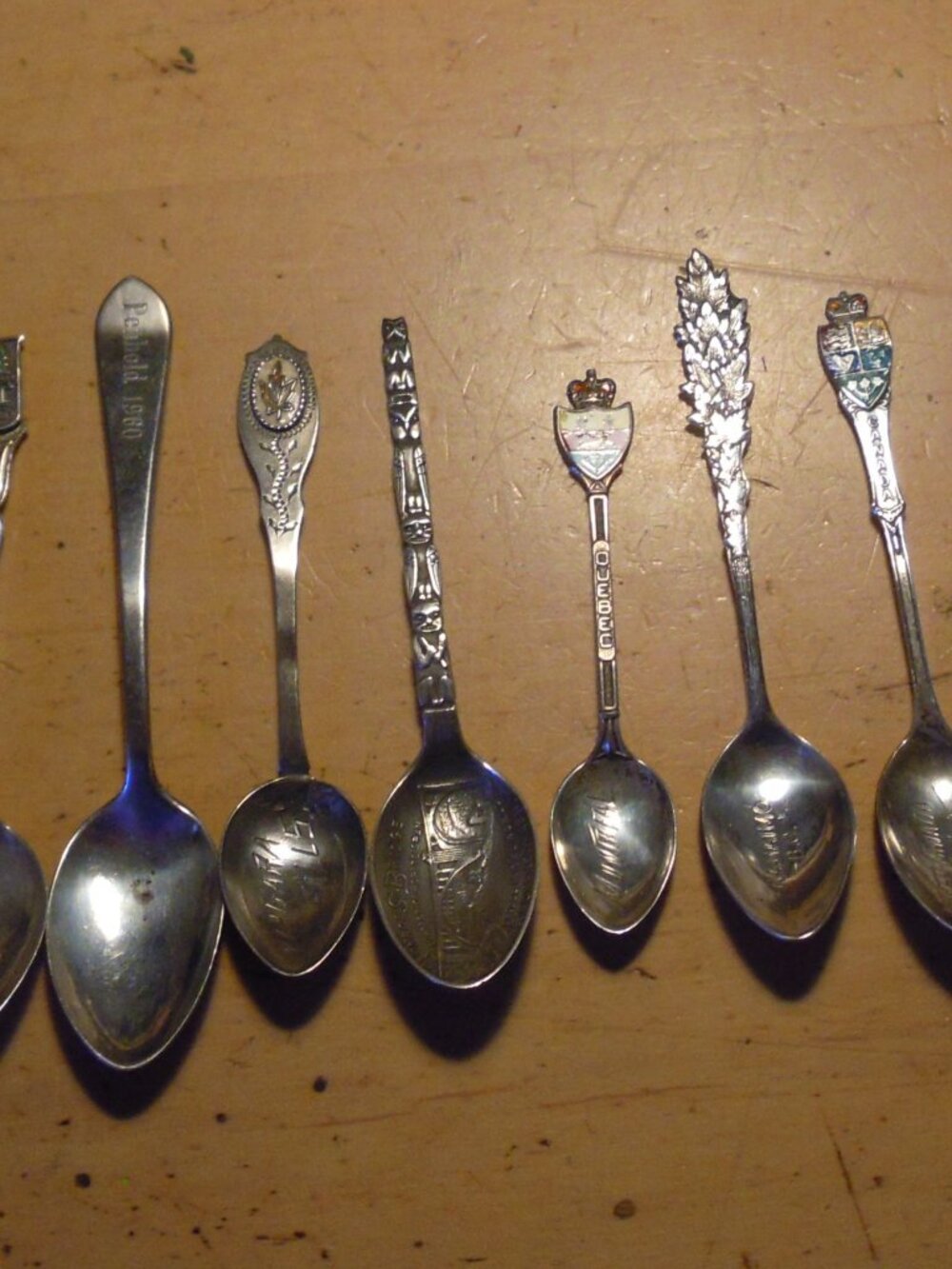 14 Lot Antique Vintage Sterling Silver 925 Souvenir Spoons 105 grams CANADA USA